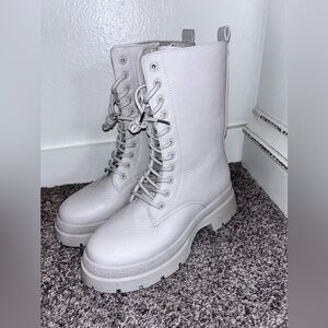 Women’s size 10 white combat boots